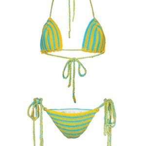 Memorial Day Striped Triangle Bikini Set